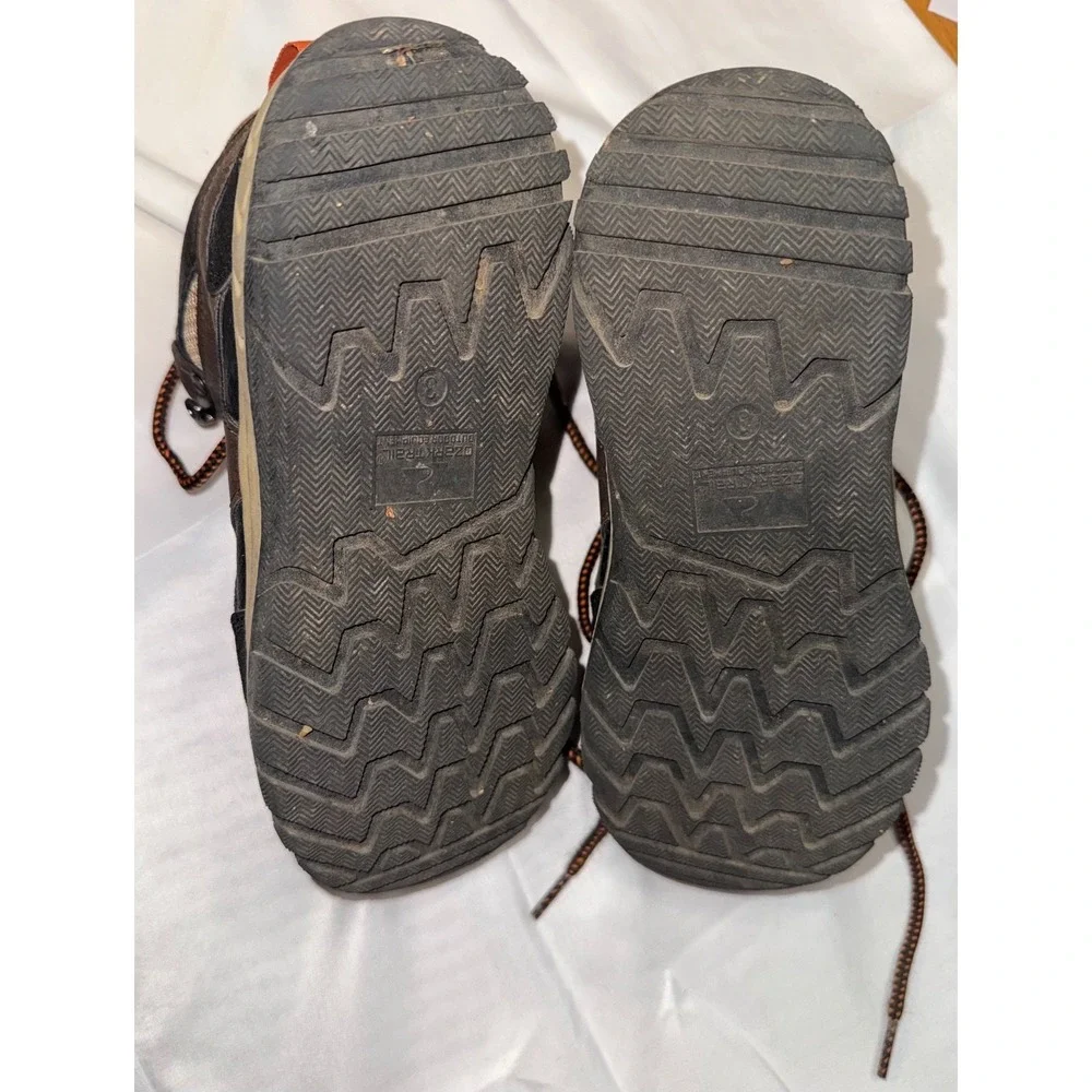 Ozark Trail Boys Hiking Boots Size 3 Brown Orange Water Resistant BYOT45CJ516